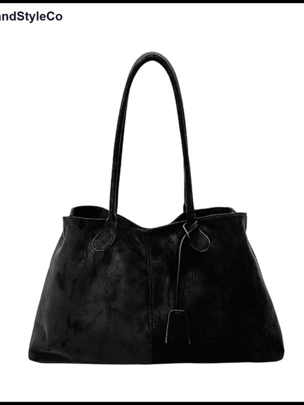 Faux Suede Tote Bag Large Hobo Handbag Magnetic Snap Travel Work